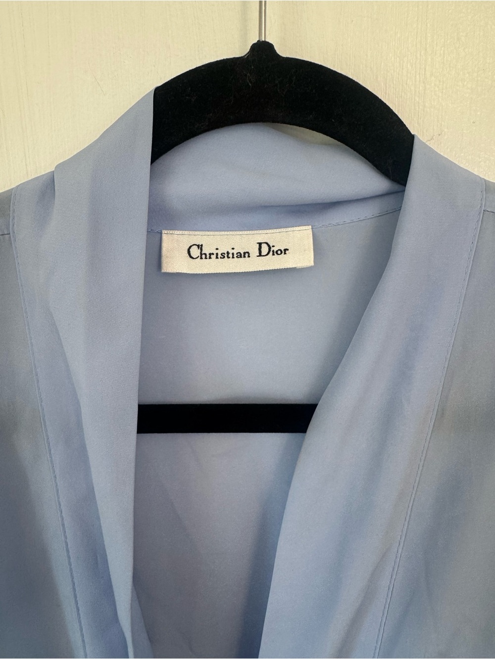 Vintage Christian Dior Periwinkle/Baby Blue Sheer Robe